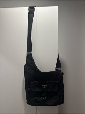 Prada Black Nylon Messenger Crossbody Bag